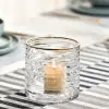Ins-style home glass vase, fresh and simple style gilded glass candlestick factory direct sales details Picture